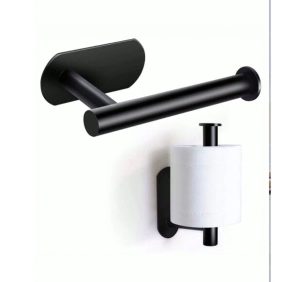 1pc Wall Mounted Bathroom Toilet Tissue Paper Holder Black Easy Install NWT - Picture 1 of 7